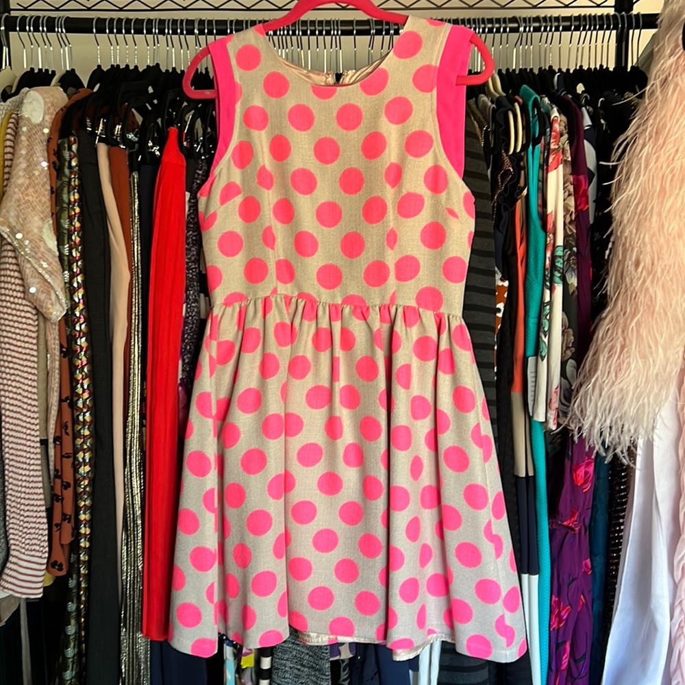 Pink polka dot dress